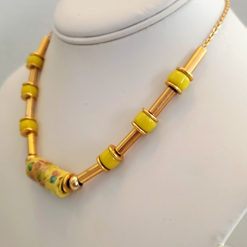 Vintage Japanese Cloisonné / Tensha bead necklace - Picture 3 of 4